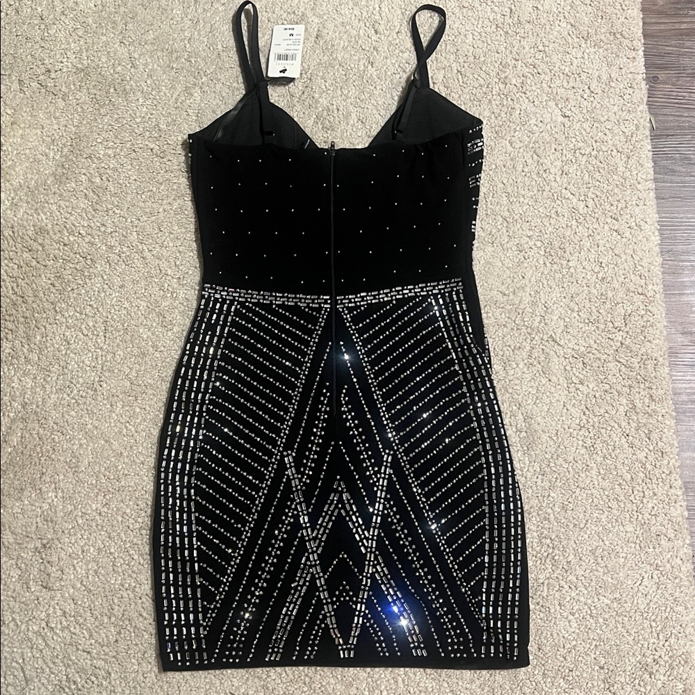 Windsor Black Rhinestone Mini Dress - Picture 2 of 4